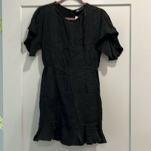 Zara flutter sleeve black dress